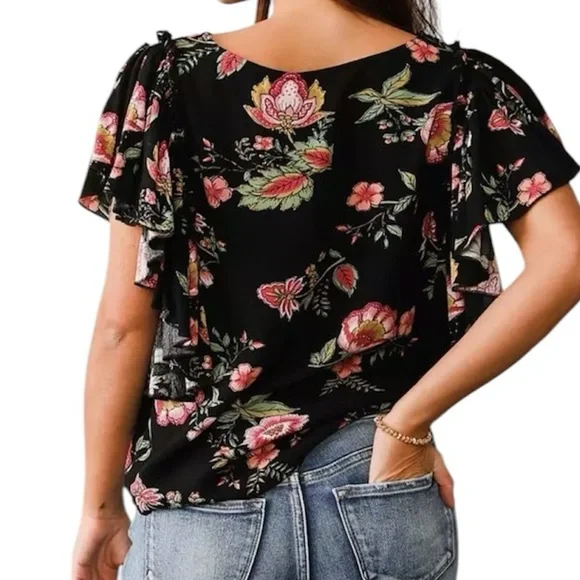 EUC Willow+Root Buckle Floral Blouse Small - Picture 3 of 3